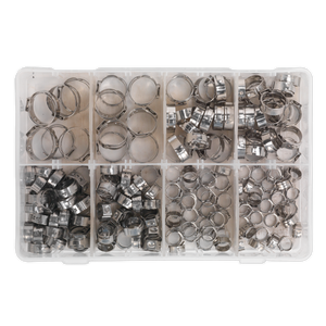 Sealey 160pc Stainless Steel O-Clip Single Ear Assortment AB043SE
