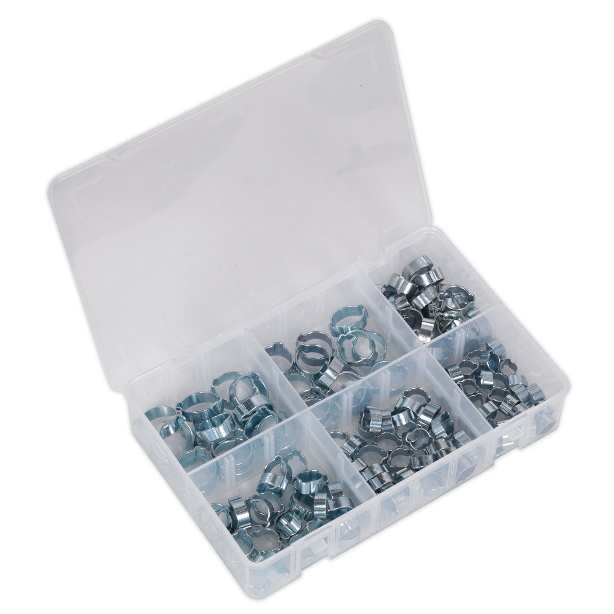 Sealey 140pc O-Clip Double Ear Assortment Zinc Plated AB044DE