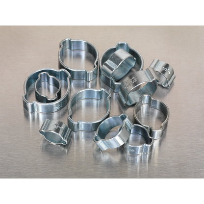 Sealey 140pc O-Clip Double Ear Assortment Zinc Plated AB044DE