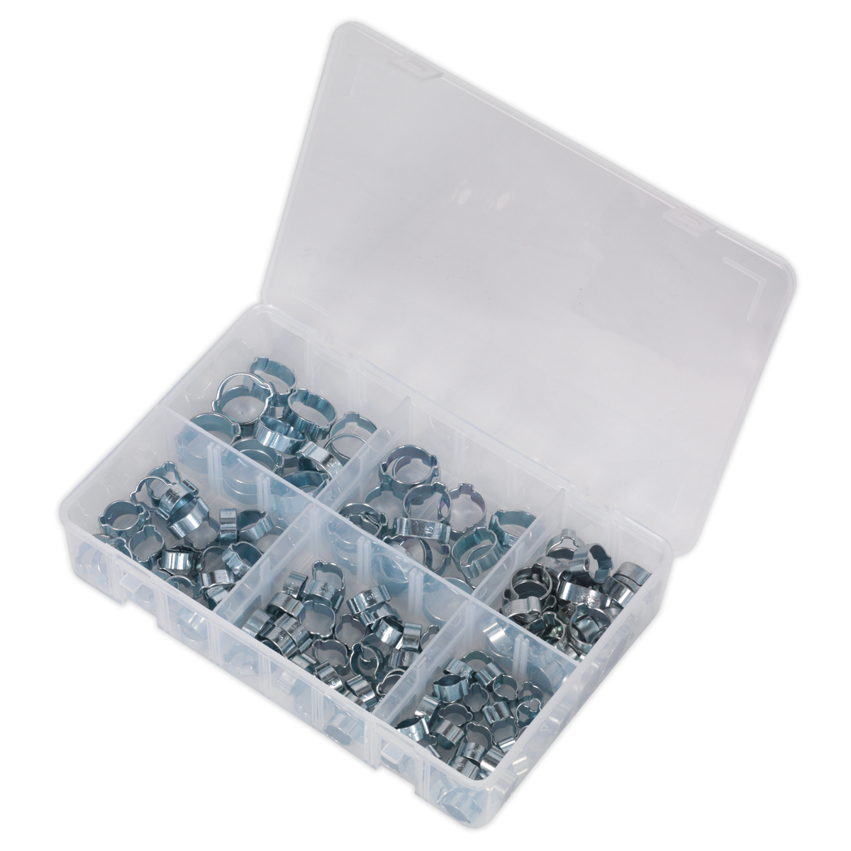 Sealey 140pc O-Clip Double Ear Assortment Zinc Plated AB044DE