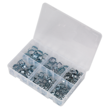 Sealey 140pc O-Clip Double Ear Assortment Zinc Plated AB044DE