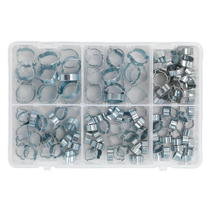 Sealey 140pc O-Clip Double Ear Assortment Zinc Plated AB044DE