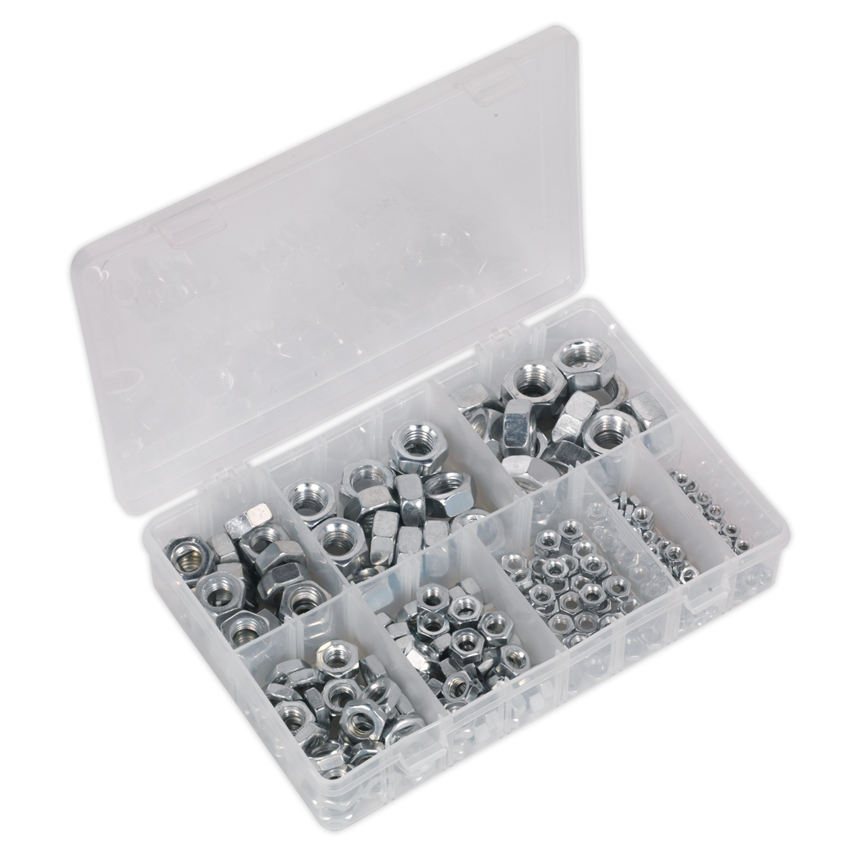 Sealey 255pc Steel Nut Assortment DIN 934 - M4-M16 AB046SN