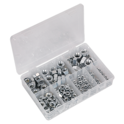 Sealey 255pc Steel Nut Assortment DIN 934 - M4-M16 AB046SN