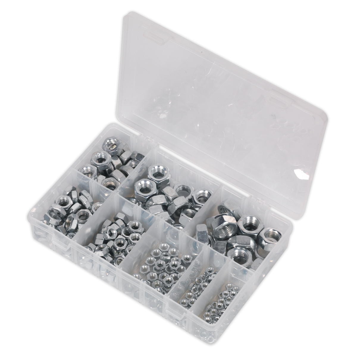 Sealey 255pc Steel Nut Assortment DIN 934 - M4-M16 AB046SN