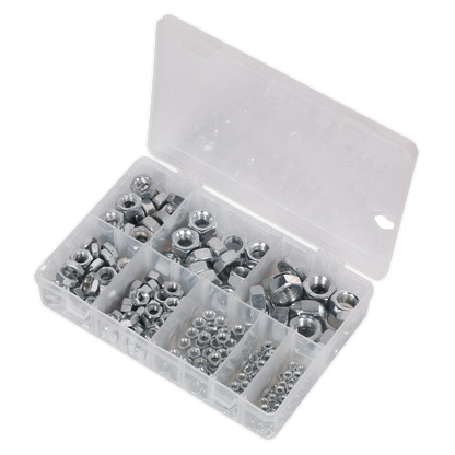 Sealey 255pc Steel Nut Assortment DIN 934 - M4-M16 AB046SN