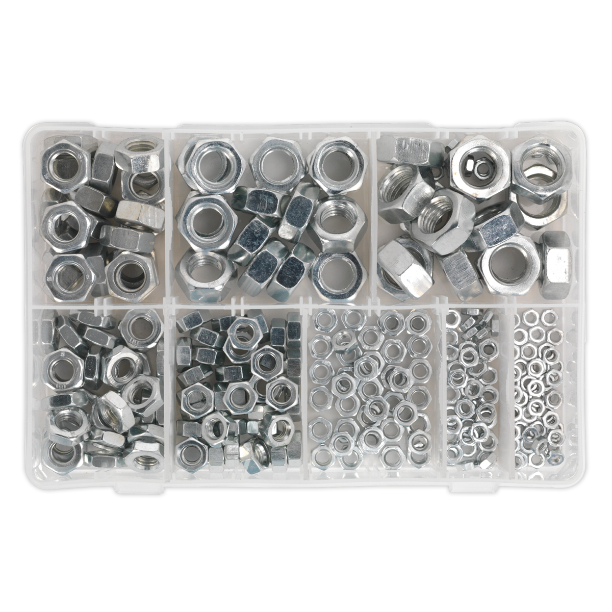 Sealey 255pc Steel Nut Assortment DIN 934 - M4-M16 AB046SN