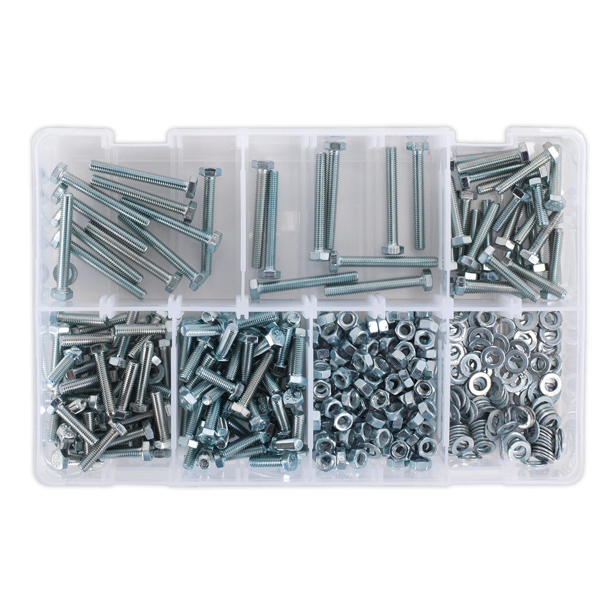 Sealey 444pc High Tensile Setscrew, Nut & Washer Assortment M5 AB049SNW
