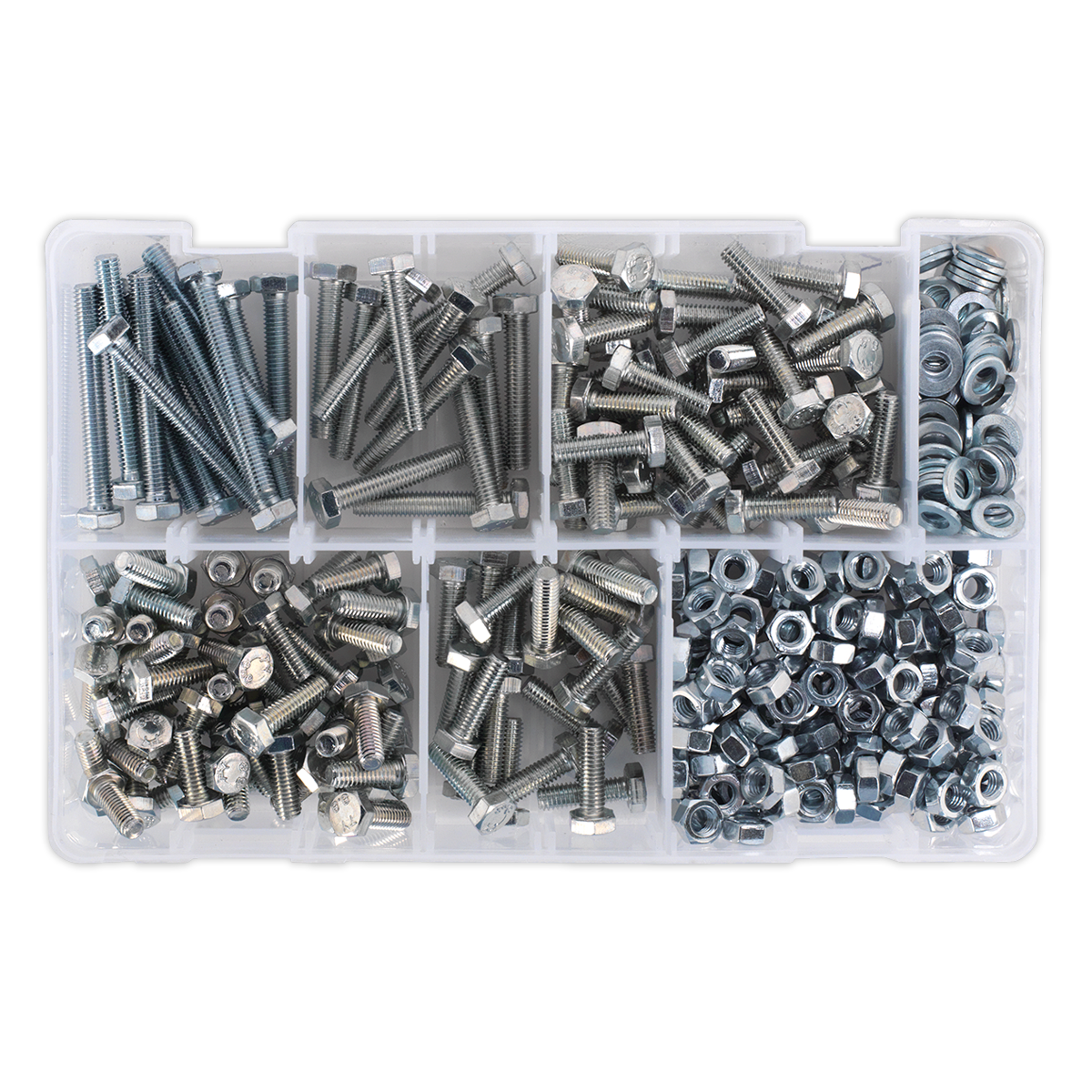 Sealey 408pc High Tensile Setscrew, Nut & Washer Assortment M6 AB050SNW