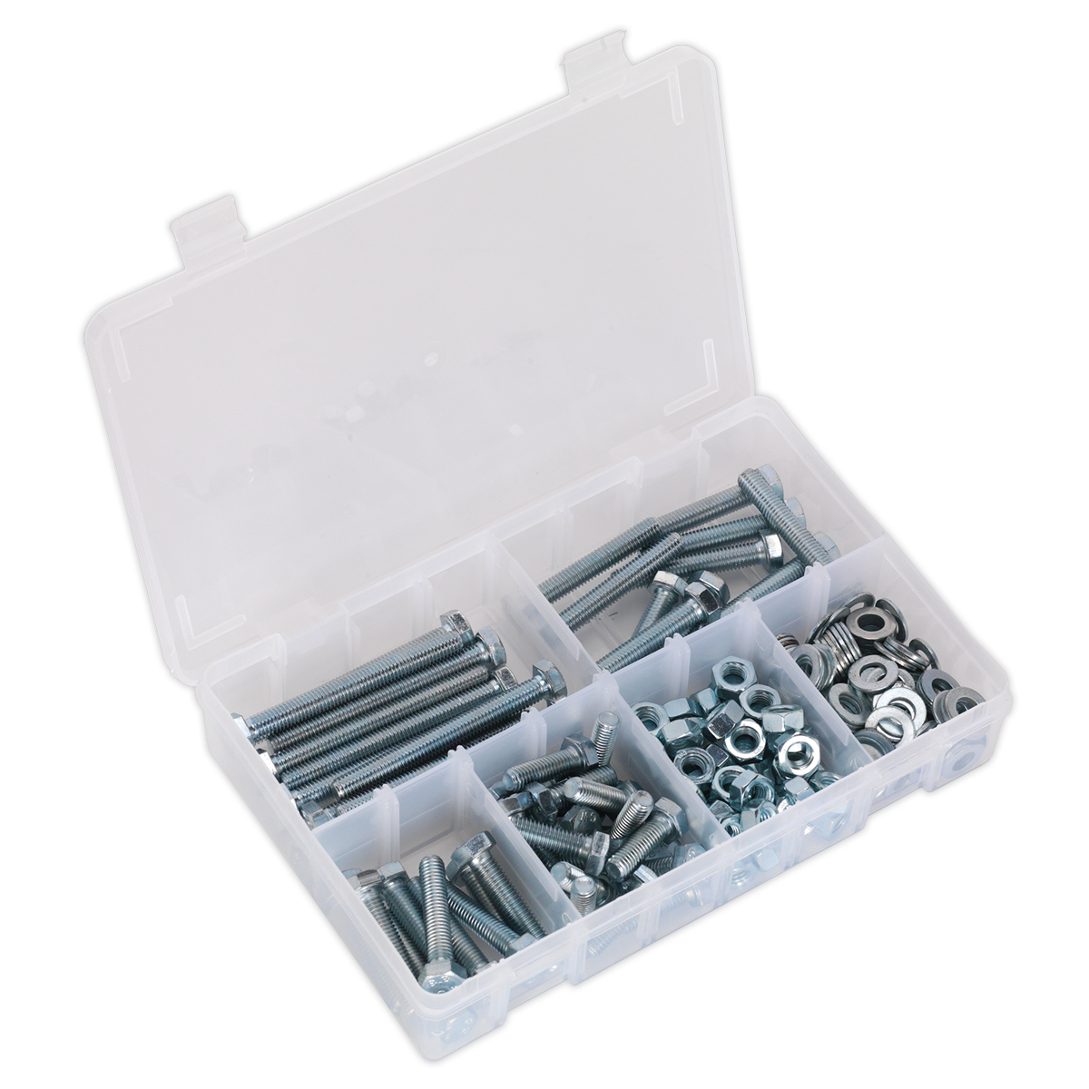 Sealey 220pc High Tensile Setscrew, Nut & Washer Assortment M8 AB051SNW