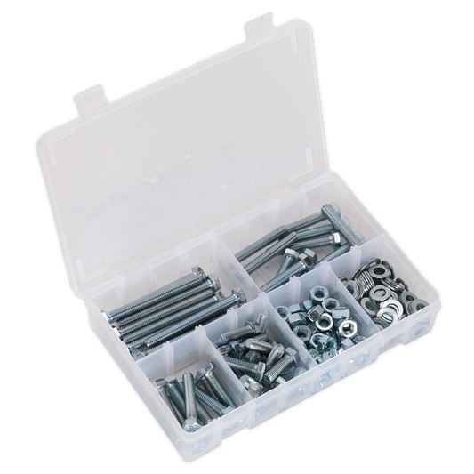 Sealey 220pc High Tensile Setscrew, Nut & Washer Assortment M8 AB051SNW