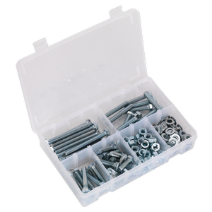 Sealey 220pc High Tensile Setscrew, Nut & Washer Assortment M8 AB051SNW