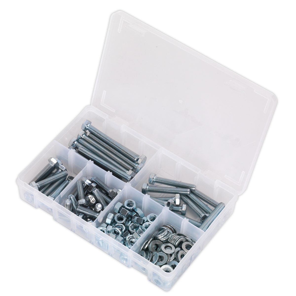 Sealey 220pc High Tensile Setscrew, Nut & Washer Assortment M8 AB051SNW