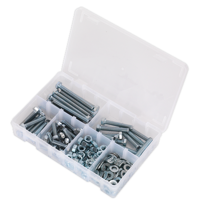 Sealey 220pc High Tensile Setscrew, Nut & Washer Assortment M8 AB051SNW
