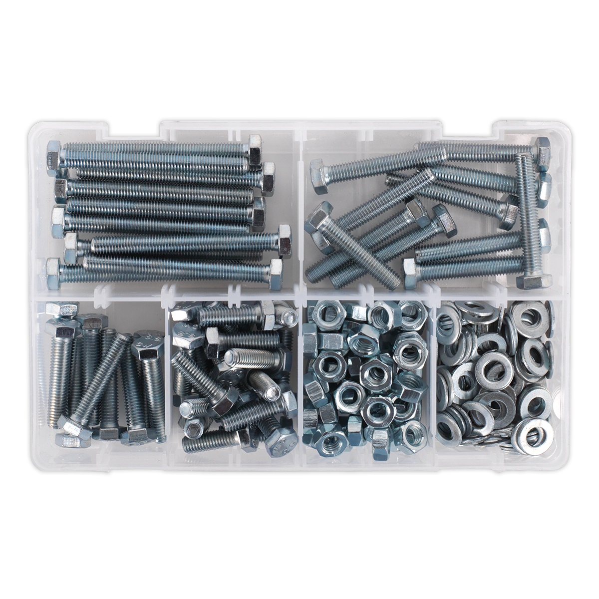 Sealey 220pc High Tensile Setscrew, Nut & Washer Assortment M8 AB051SNW