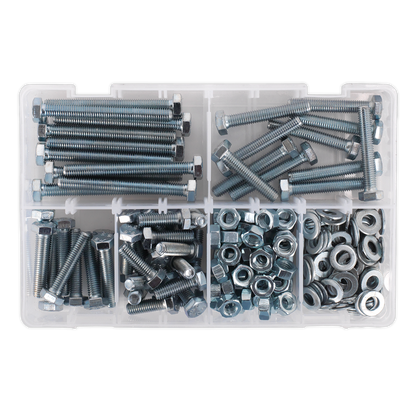 Sealey 220pc High Tensile Setscrew, Nut & Washer Assortment M8 AB051SNW