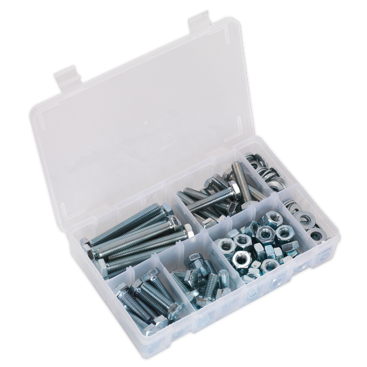 Sealey 150pc High Tensile Setscrew, Nut & Washer Assortment M10 AB052SNW