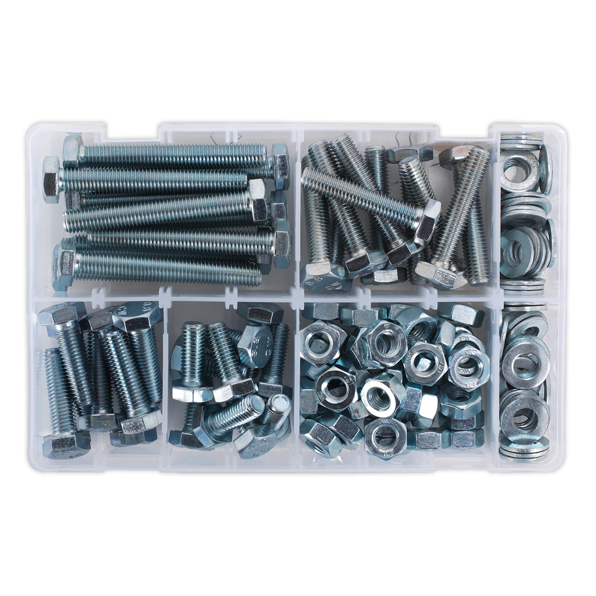 Sealey 150pc High Tensile Setscrew, Nut & Washer Assortment M10 AB052SNW