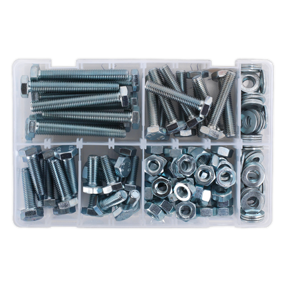 Sealey 150pc High Tensile Setscrew, Nut & Washer Assortment M10 AB052SNW