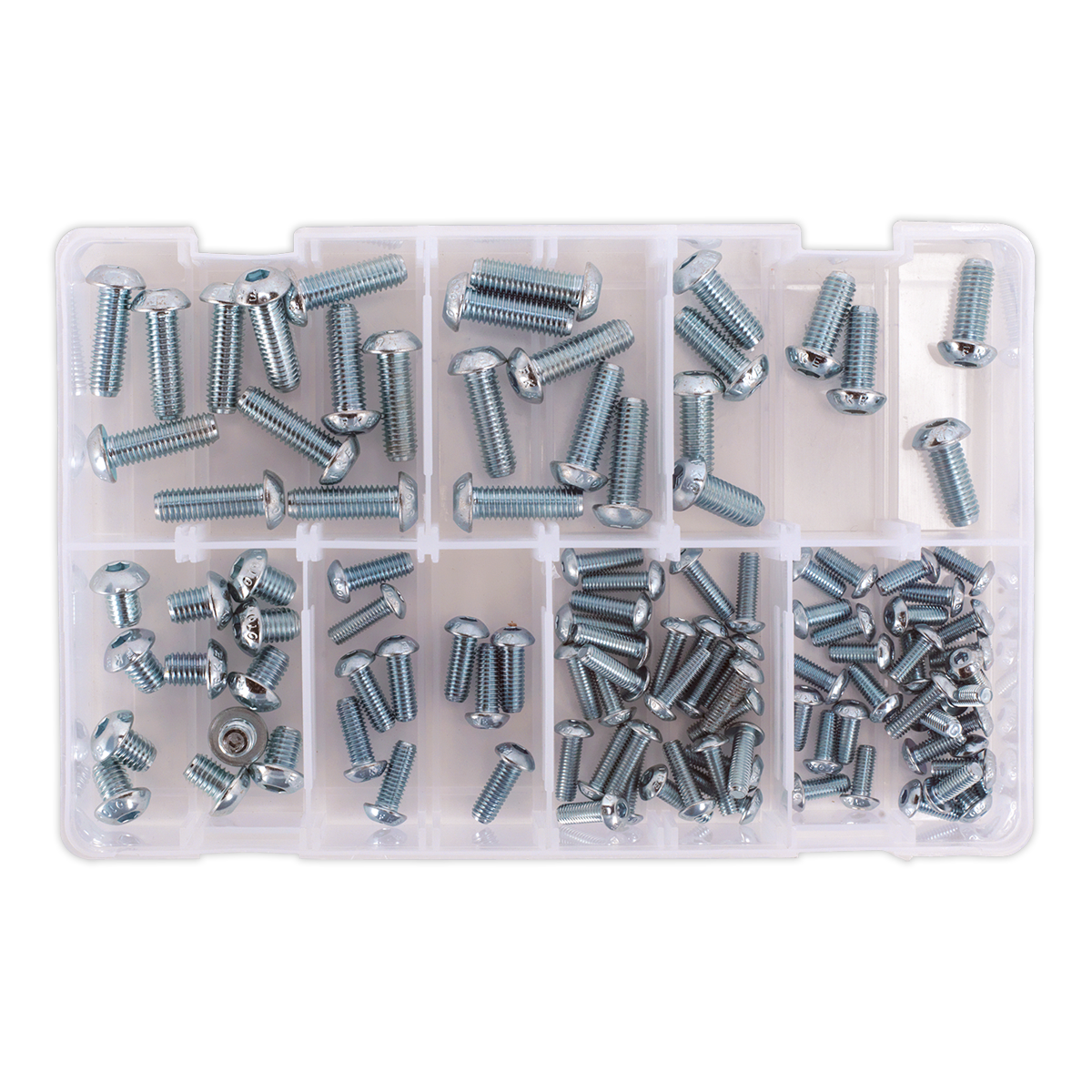 Sealey 108pc Button Head Socket Screw Assortment High Tensile DIN 912 - M5-M10 AB053BH