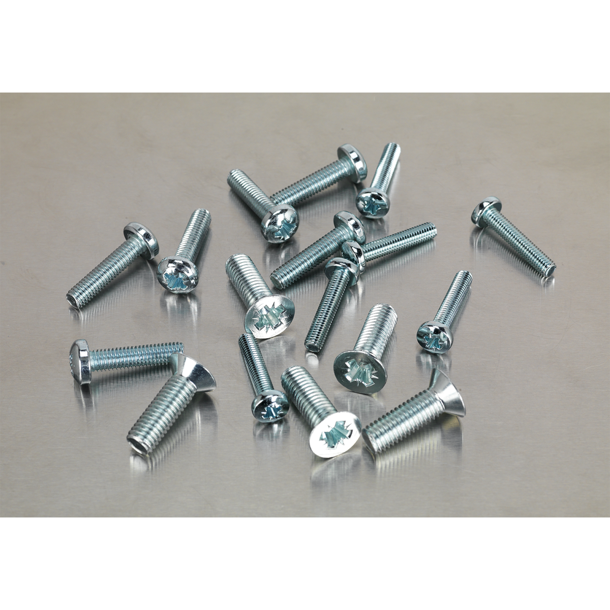 Sealey 264pc Machine Screw Assortment Countersunk & Pan Head Pozi - M5-M8 AB054MS