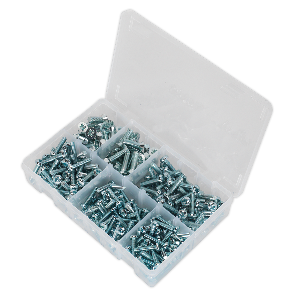 Sealey 264pc Machine Screw Assortment Countersunk & Pan Head Pozi - M5-M8 AB054MS
