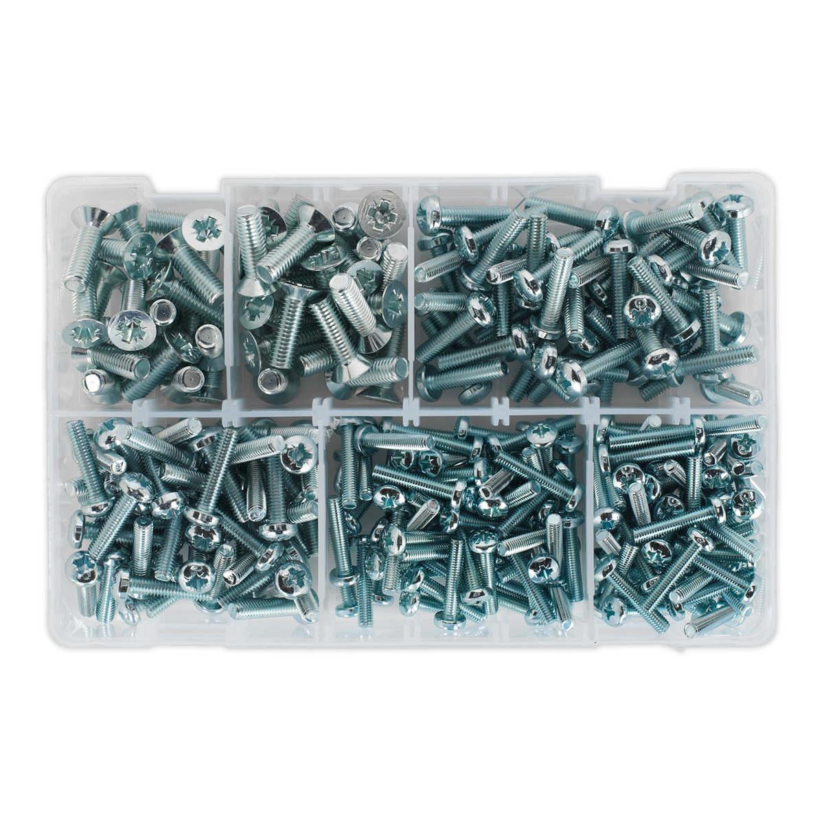 Sealey 264pc Machine Screw Assortment Countersunk & Pan Head Pozi - M5-M8 AB054MS