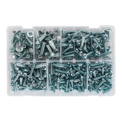 Sealey 264pc Machine Screw Assortment Countersunk & Pan Head Pozi - M5-M8 AB054MS