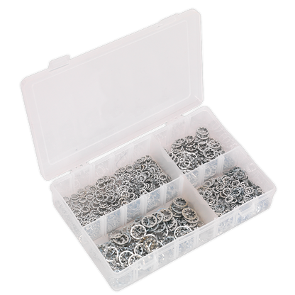 Sealey 1000pc Internal Serrated Lock Washer Assortment DIN 6798J - M5-M10 AB057LW