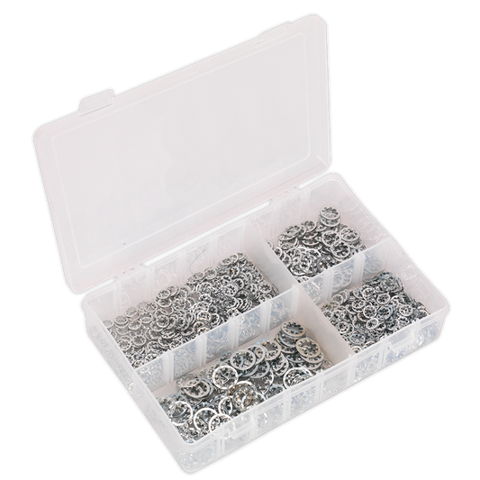 Sealey 1000pc Internal Serrated Lock Washer Assortment DIN 6798J - M5-M10 AB057LW