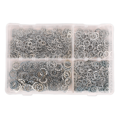 Sealey 1000pc Internal Serrated Lock Washer Assortment DIN 6798J - M5-M10 AB057LW