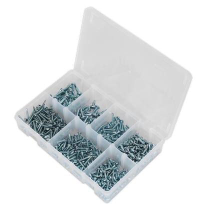 Sealey 500pc Self Drilling Phillips Pan Head Screw Assortment AB060SDS