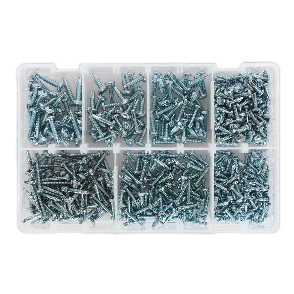 Sealey 500pc Self Drilling Phillips Pan Head Screw Assortment AB060SDS