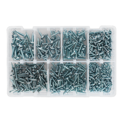 Sealey 500pc Self Drilling Phillips Pan Head Screw Assortment AB060SDS