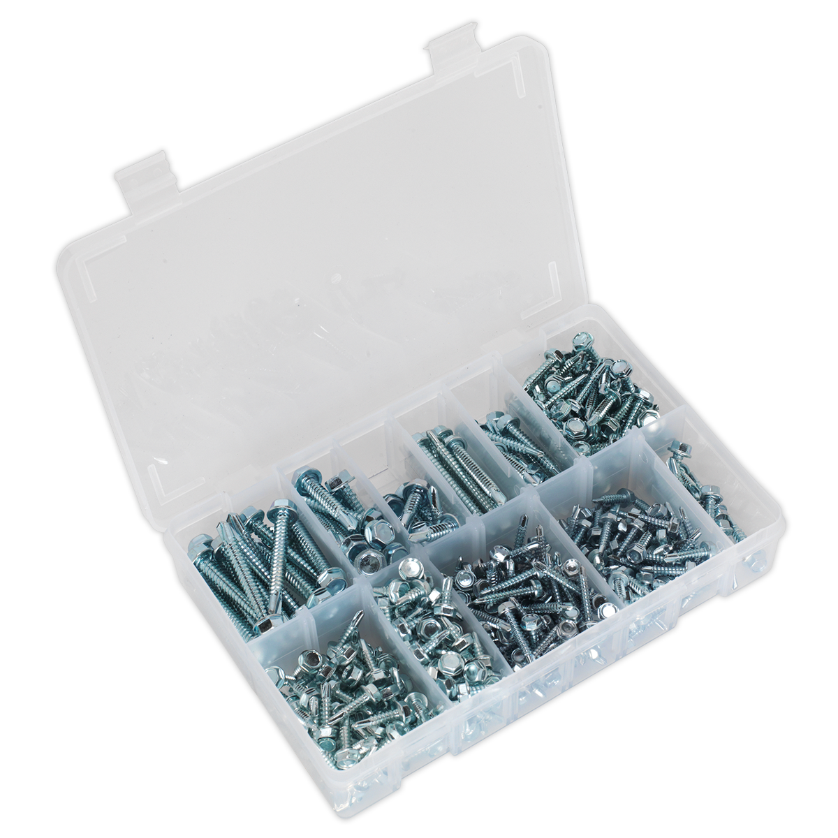 Sealey 410pc Self Drilling Hexagon Head Screw Assortment AB061SDH