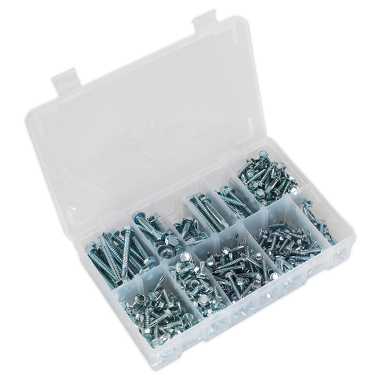 Sealey 410pc Self Drilling Hexagon Head Screw Assortment AB061SDH