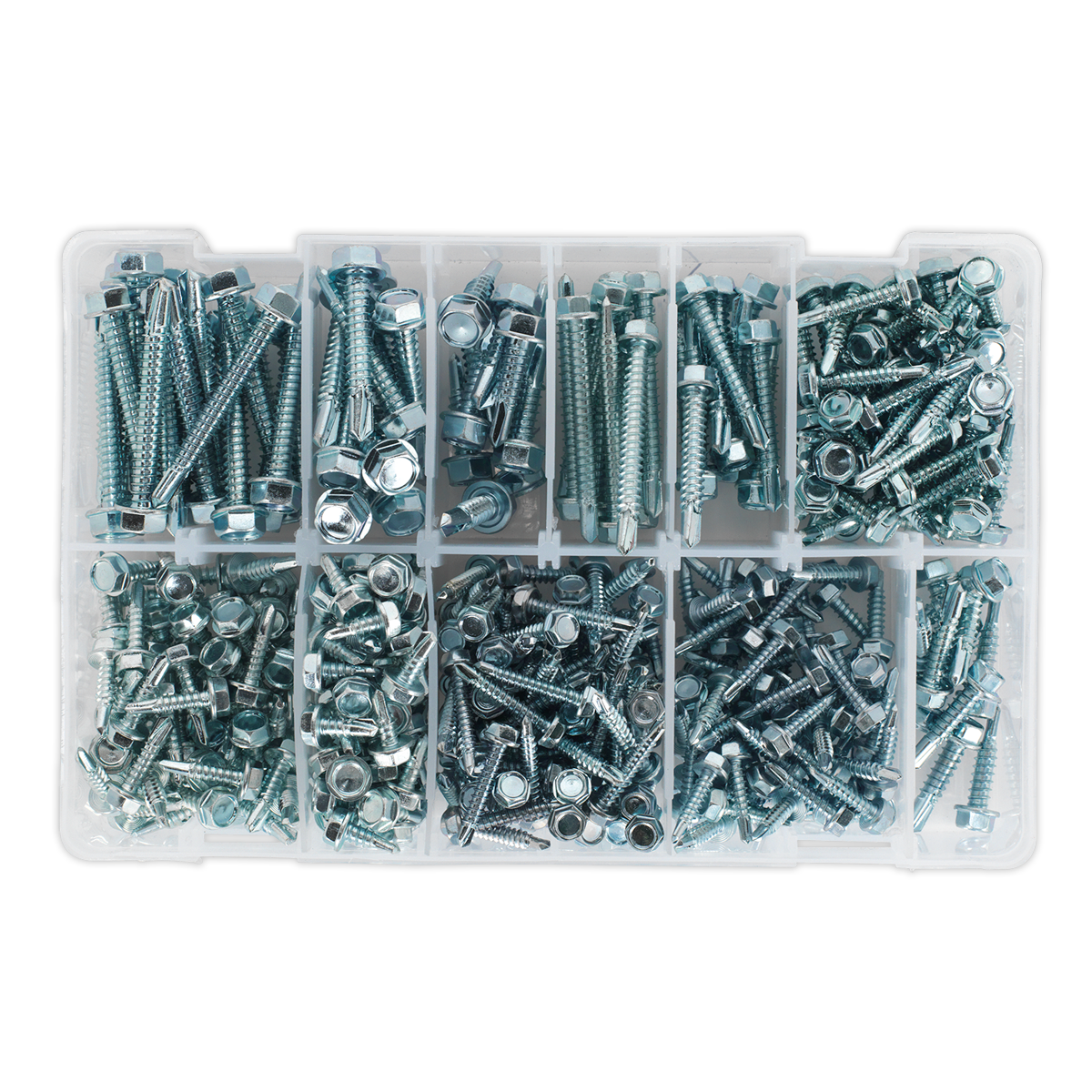 Sealey 410pc Self Drilling Hexagon Head Screw Assortment AB061SDH