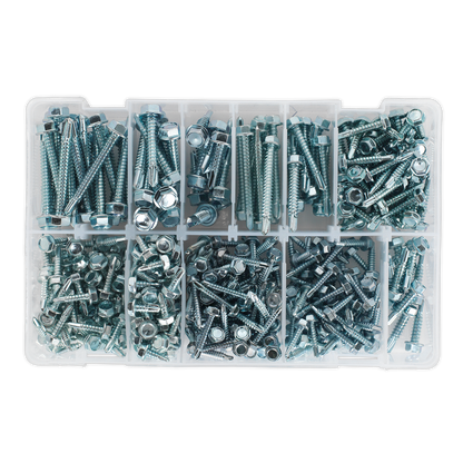 Sealey 410pc Self Drilling Hexagon Head Screw Assortment AB061SDH