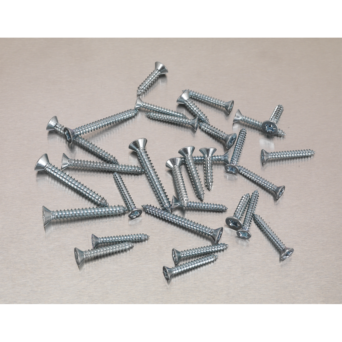 Sealey 510pc Zinc Plated Self Tapping Countersunk Pozi Screw Assortment - DIN 7982 AB062STCS