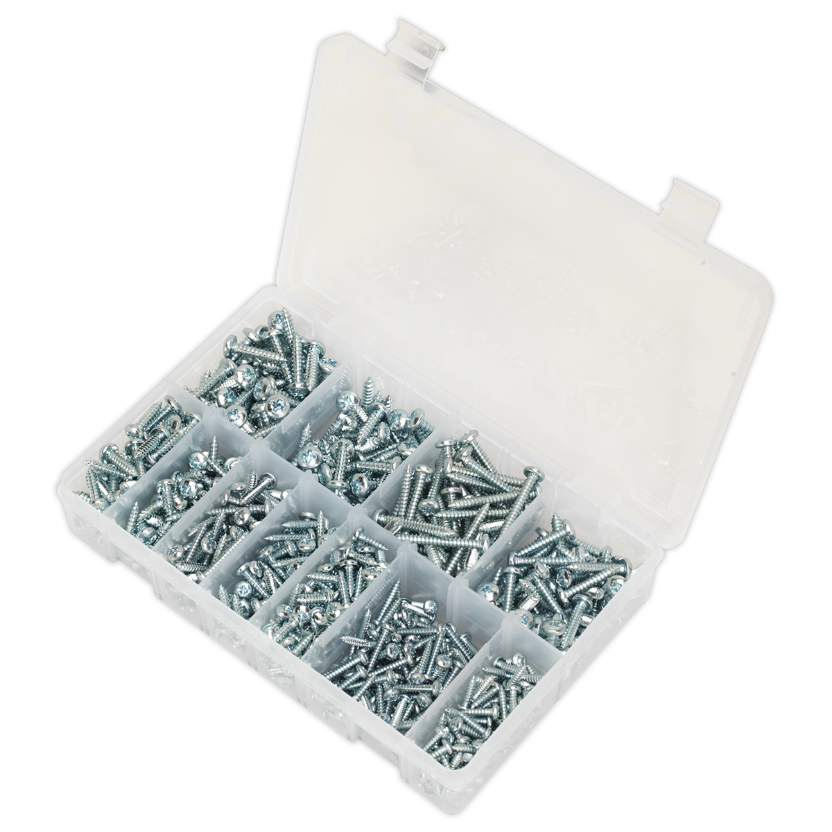 Sealey 700pc Self Tapping Pan Head Pozi Screw Assortment - DIN 7981CZ AB063STPH