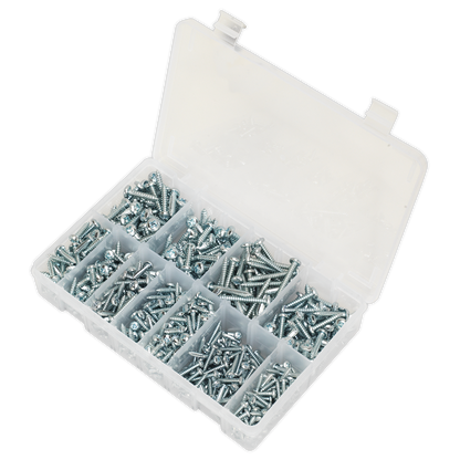 Sealey 700pc Self Tapping Pan Head Pozi Screw Assortment - DIN 7981CZ AB063STPH
