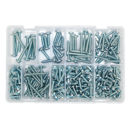 Sealey 305pc Self Tapping Pan Head Pozi Screw Assortment - DIN 798CZ AB064STPP