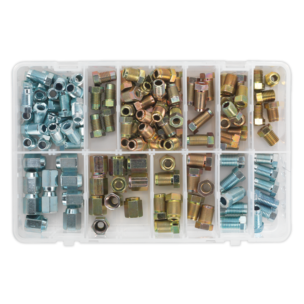 Sealey 200pc Brake Pipe Nut Assortment - Metric & Imperial AB068BPN