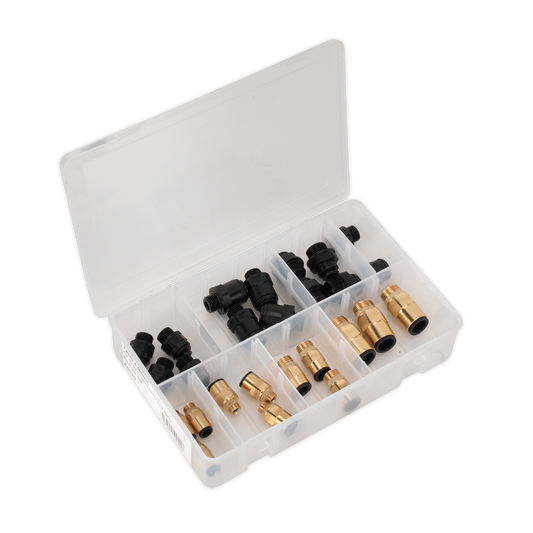 Sealey 30pc Speedfit® Pneumatic Coupling Thread Adaptor Assortment - Metric & Imperial AB072JG