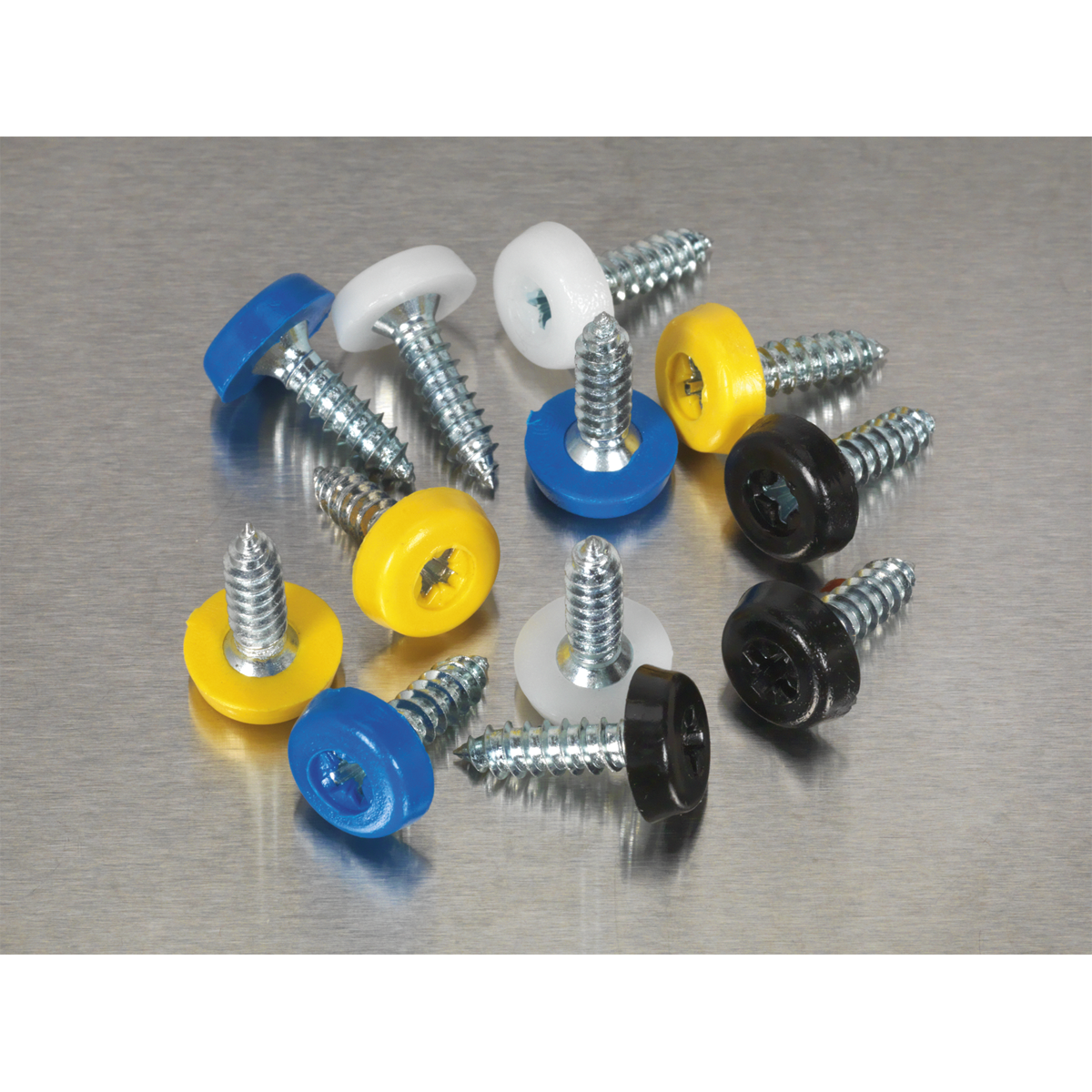 Sealey 200pc Numberplate Screw Assortment Plastic Enclosed Head AB076NP