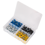 Sealey 200pc Numberplate Screw Assortment Plastic Enclosed Head AB076NP