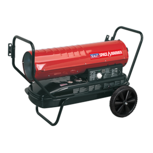 Sealey 100,000Btu/hr Space Warmer® Paraffin/Kerosene/Diesel Heater with Wheels AB1008