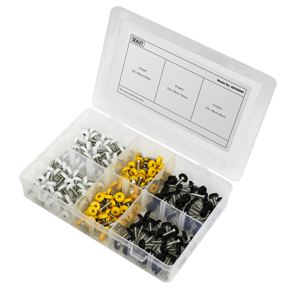 Sealey 195pc Numberplate Screw Assortment - Plastic Enclosed Head AB195NP