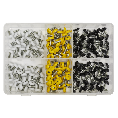 Sealey 195pc Numberplate Screw Assortment - Plastic Enclosed Head AB195NP