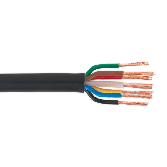 Sealey 30m 7-Core (6 x 1mm², 1 x 2mm²) Thin Wall Automotive Cable - Black AC28307CTH